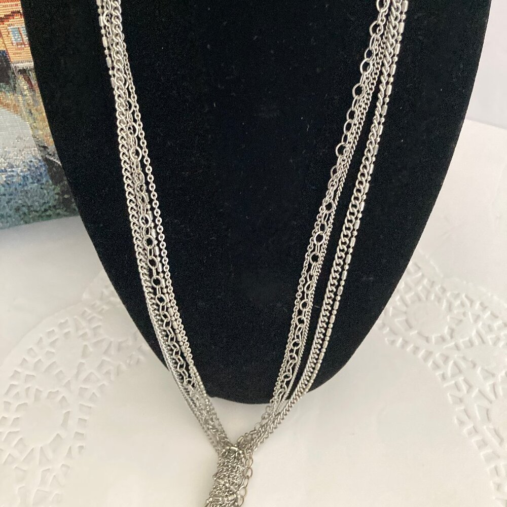 Vera Bradley Silver Layered Charm Necklace Earring Set - Picture 3 of 11